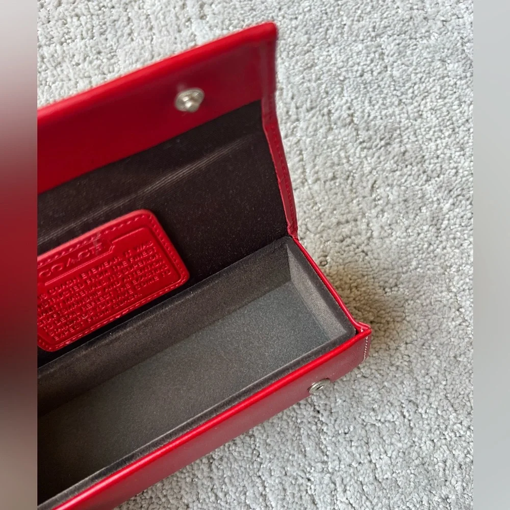 Coach Red Leather Glasses Case - Picture 10 of 12
